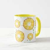 TROPISCHES SOMMERFRÜCHTE Ananas Slice Muster Tasse (VorderseiteRechts)