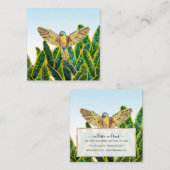 Tropisches Sommergelbes Papagei-Bird-Banana-Blätte Quadratische Visitenkarte (Vorne/Hinten)