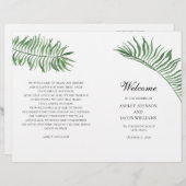 Tropisches Sommerhochzeitprogramm. Grüne Blätter (Vorne/Hinten)