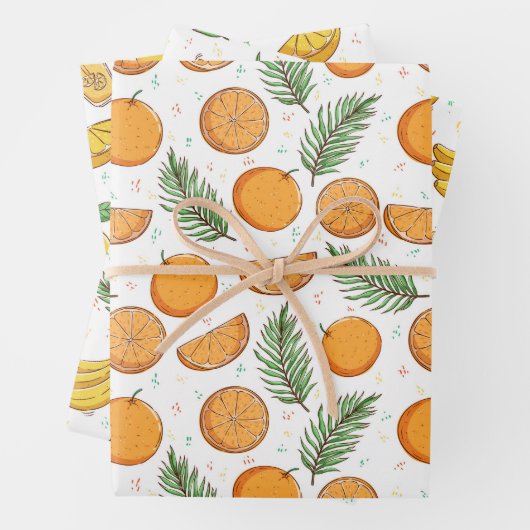 Tropisches Sommerkulptionspapier Set 3 Geschenkpapier Set (Beispiel)