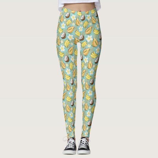 Tropisches Sommerkulstmuster Leggings (Vorderseite)