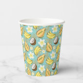 Tropisches Sommerkulstmuster Pappbecher (Rückseite)