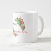 Tropisches Sommermuster mit Blume und Blätter m Jumbo-Tasse (Vorderseite Rechts)