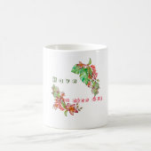 Tropisches Sommermuster mit Blume und Blätter m Kaffeetasse (Mittel)