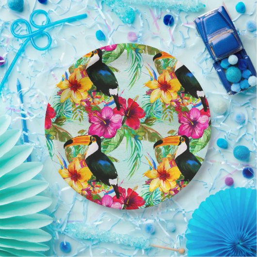 Tropisches Sommermuster Pappteller (Party)