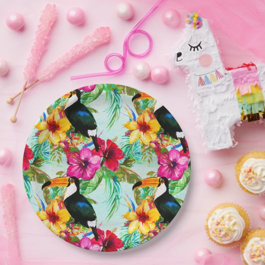 Tropisches Sommermuster Pappteller (Party)