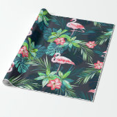 Tropisches Sommernahtloses Muster mit Flamingo bir Geschenkpapier (Ungerollt)