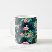 Tropisches Sommernahtloses Muster mit Flamingo bir Kaffeetasse (Vorderseite Links)
