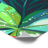 Tropisches Sommernahtloses Muster mit Flamingo bir Poster (Ecke)