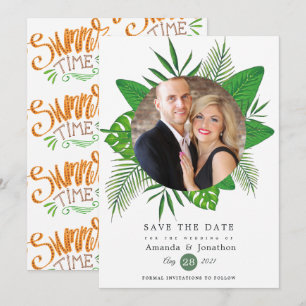 Tropisches Sommerstrand-Foto-Hochzeit Save The Date