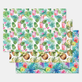 Tropisches Sommerverpackungspapier Geschenkpapier Set