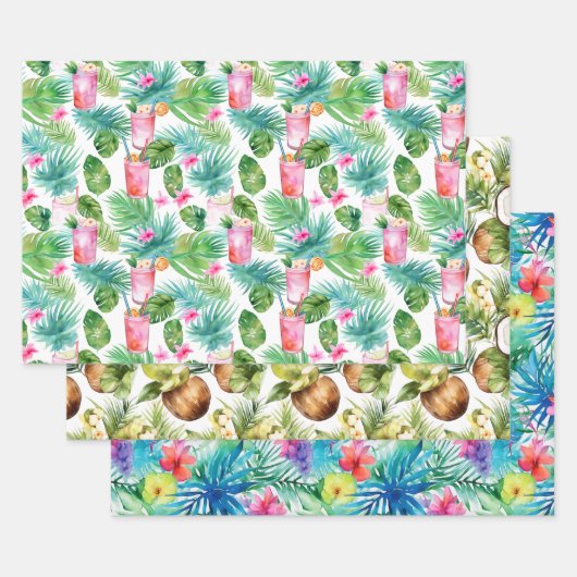 Tropisches Sommerverpackungspapier Geschenkpapier Set (Set)