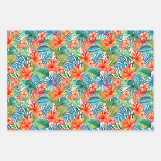Tropisches Sommerverpackungspapier Geschenkpapier Set (Vorderseite)