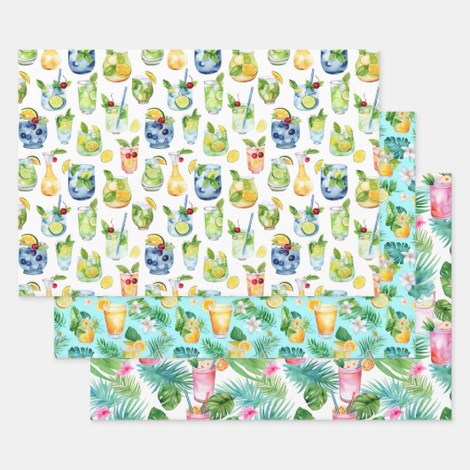 Tropisches Sommerverpackungspapier Geschenkpapier Set (Set)