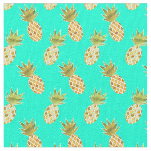 tropisches Sommerzeitwasser Ananas Muster Stoff (Nahaufnahme)