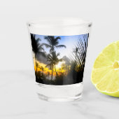 Tropisches Sonnenuntergang-Druckglas Schnapsglas (Vorderseite)