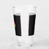 Tropisches Sonnenuntergangs-Palmen Retro-Design Glas (Links)