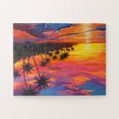 Tropisches Sonnenuntergangs-Puzzle Puzzle (Horizontal)