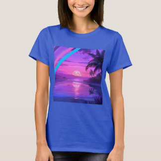 Tropisches Sonnenuntergangs-Strandparadies Damen T T-Shirt