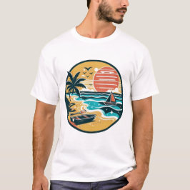Tropisches Sonnenuntergangs-Strandparadies T-Shirt