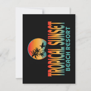 TROPISCHES SONNENUNTERGANGS-STRANDRESORT SOMMER-SU POSTKARTE