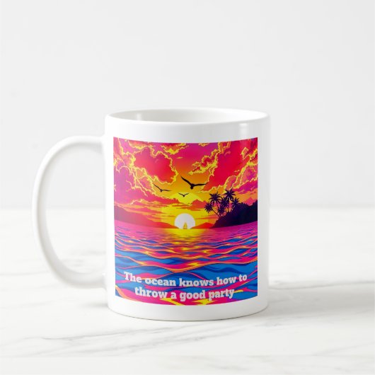 Tropisches Sonnenuntergangsglück Kaffeetasse (Links)