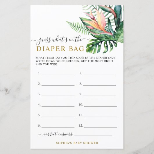 Tropisches Spiel (Vorderseite)