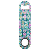 Tropisches Stammes- Aquarell-Ananas-Muster Speed Flaschenöffner (Rückseite)