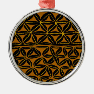 Tropisches Stammesdesign Südsee-Tapa Ornament Aus Metall