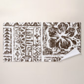 Tropisches Stammkunstmuster indigener hawaiianisch Badehandtuch (Badehandtuch)