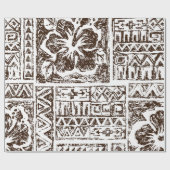 Tropisches Stammkunstmuster indigener hawaiianisch Geschenkpapier (Flach)