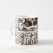 Tropisches Stammkunstmuster indigener hawaiianisch Kaffeetasse (Vorderseite Links)