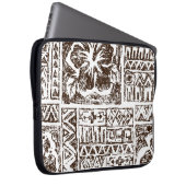 Tropisches Stammkunstmuster indigener hawaiianisch Laptopschutzhülle (Vorne Rechts)