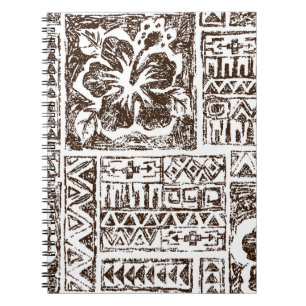 Tropisches Stammkunstmuster indigener hawaiianisch Notizblock