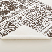 Tropisches Stammkunstmuster indigener hawaiianisch Sherpadecke (3/4)