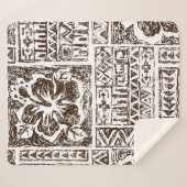 Tropisches Stammkunstmuster indigener hawaiianisch Sherpadecke (Vorderseite (Horizontal))