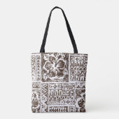 Tropisches Stammkunstmuster indigener hawaiianisch Tasche (Rückseite)