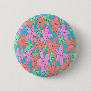 Tropisches Sternenfisch-Muster Button