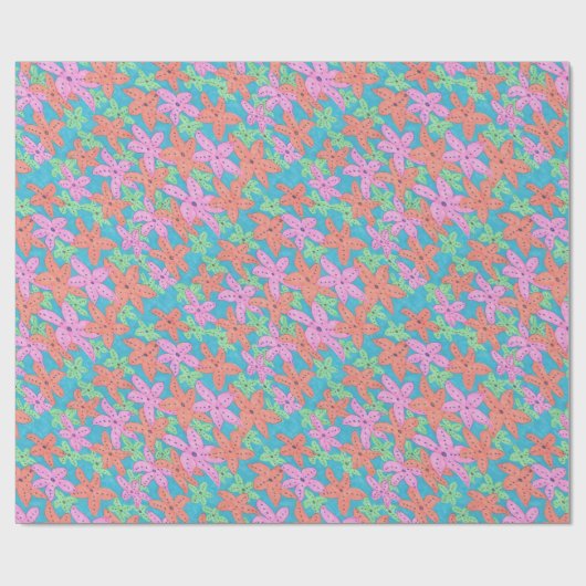 Tropisches Sternenfisch-Muster Geschenkpapier (Flach)