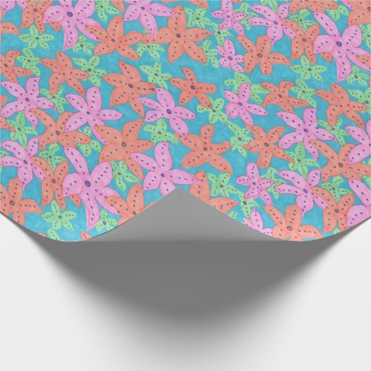 Tropisches Sternenfisch-Muster Geschenkpapier (Ecke)