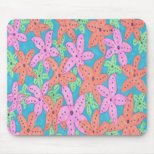 Tropisches Sternenfisch-Muster Mousepad (Vorne)