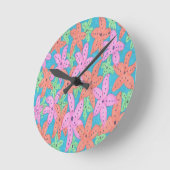 Tropisches Sternenfisch-Muster Runde Wanduhr (Winkel)