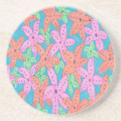 Tropisches Sternenfisch-Muster Sandstein Untersetzer (Vorne)