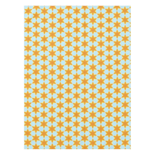 Tropisches Sternfruchtmuster Blau Orange Tischdecke (Vorderseite)