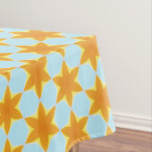 Tropisches Sternfruchtmuster Blau Orange Tischdecke (Beispiel)