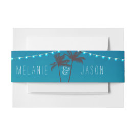 Tropisches Strand-Hochzeits-Einladungs-Bauch-Band Einladungsbanderole