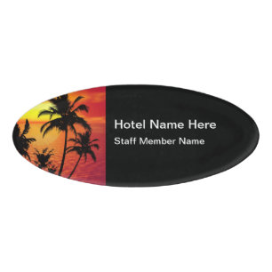 Tropisches Strand-Hotel-landschaftliches Personal Namenschild