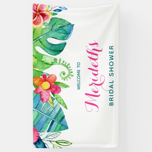 Tropisches Strand-Rosa-aquamarines Banner (Vertikal)