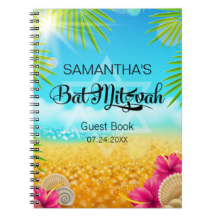 Tropisches Strand-Rosa-Hibiskus-Gast-Buch Notizblock