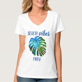 Tropisches Strand-Schwingungens-nur Zitat Monstera T-Shirt